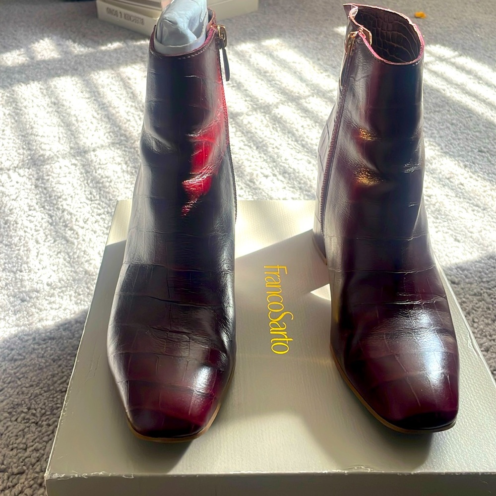 Franco Sarto Rust Croc boots